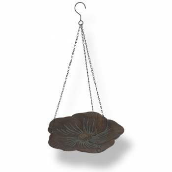 Vogeltränke Blatt groß Ø 41,5 cm – Hängende Metall-Vogeltränke im Vintage Stil